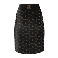 ThatXpression Fashion's Elegance Collection Black and Tan Pencil Skirt