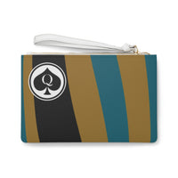 Queen Of Spades Collection Teal Black Clutch Bag