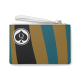 Queen Of Spades Collection Teal Black Clutch Bag