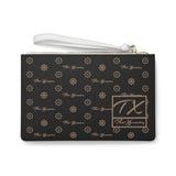 ThatXpression Fashion's TX8 Elegance Collection Black and Tan Designer Clutch Bag