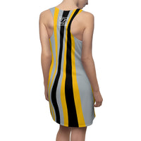 ThatXpression Fashion Black Yellow Gray Enlarged Savage Striped Racerback Dress