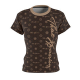 ThatXpression Fashion's Elegance Collection Brown and Tan Script Women's T-Shirt