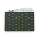 ThatXpression Fashion's Elegance Collection Green and Gold Designer Clutch Bag