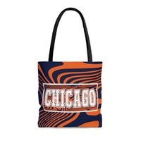 ThatXpression Gym Fit Multi Use Chicago Themed Swirl Navy Orange Tote bag