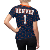 ThatXpression Elegance Women's Navy Orange Denver S12 Designer T-Shirt