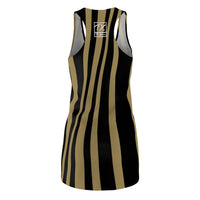 ThatXpression Fashion Black Gold Enlarged Savage Print Racerback Dress