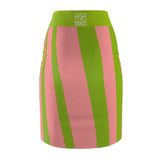 ThatXpression Fashion Pink Green Savage Striped Women's Pencil Skirt 7X41K