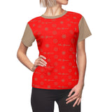 ThatXpression Fashion's Elegance Collection 2-Tone Red and Tan Women's T-Shirt
