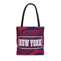 ThatXpression Gym Fit Multi Use New York Themed Swirl Navy Red Tote bag