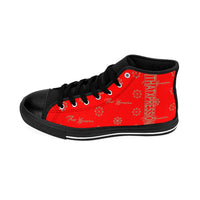 ThatXpression Fashion's Elegance Collection Red and Tan Men's High-top Sneakers