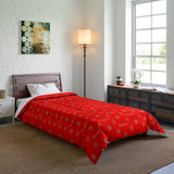 ThatXpression Fashion Designer Red and Tan Comforter