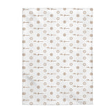 ThatXpression Fashion Designer White and Tan Velveteen Plush Blanket