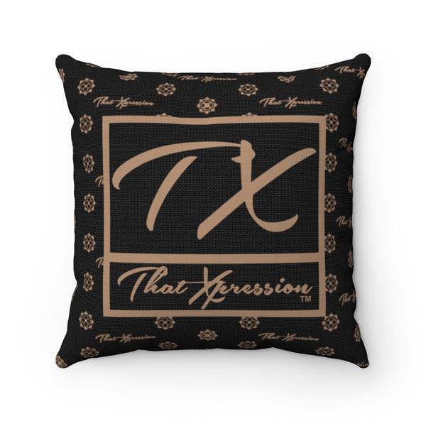 ThatXpression Fashion TX Black and Tan Designer Square Pillow Case