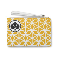Queen Of Spades Collection Gold Clutch Bag