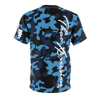 ThatXpression Fashion Navy Teal Black Ultimate Camo Themed Unisex T-shirt XZ3T