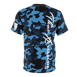 ThatXpression Fashion Navy Teal Black Ultimate Camo Themed Unisex T-shirt XZ3T