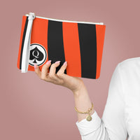 Queen Of Spades Collection Black Orange Clutch Bag