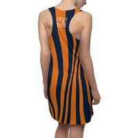 ThatXpression Fashion Crimson Orange Blue Enlarged Auburn Racerback Dress