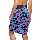 ThatXpression Fashion Purple Teal Black Camouflaged Women's Pencil Skirt 7X41K