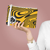 Queen Of Spades Collection Black Yellow Clutch Bag