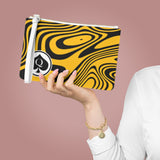 Queen Of Spades Collection Black Yellow Clutch Bag