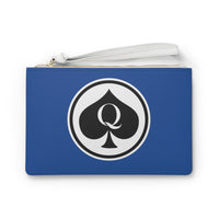 Queen Of Spades Collection Blue Clutch Bag