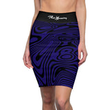 ThatXpression Fashion Swirl Black Purple Women's Pencil Skirt 7X41K