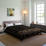 ThatXpression Fashion Designer Arial Black and Tan Comforter