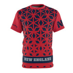 New England Home Team Sports Themed Blue Red Unisex T-shirt