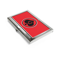 Queen Of Spades Black Red Polished Business Card Holder