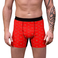 ThatXpression Fashion Elegance Collection Red and Tan Boxer Briefs