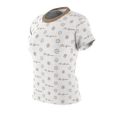 ThatXpression Fashion's Elegance Collection White and Tan Women's T-Shirt