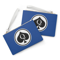 Queen Of Spades Collection Blue Clutch Bag