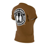 ThatXpression Fashion Train Hard Badge Brown Women's T-Shirt-RL