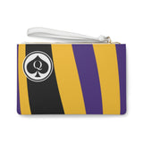 Queen Of Spades Collection Purple Gold Clutch Bag