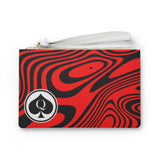 Queen Of Spades Collection Black Red Clutch Bag