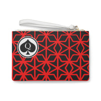 Queen Of Spades Collection Black Red Clutch Bag