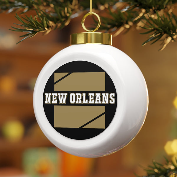 New Orleans Festive Christmas Ball Ornament With Ribbon