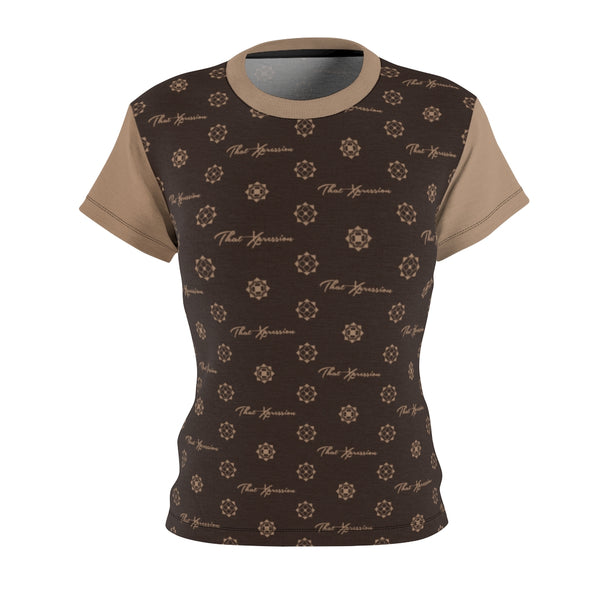 ThatXpression Fashion's Elegance Collection 2-Tone Brown and Tan Women's T-Shirt