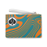 Queen Of Spades Collection Orange Teal Clutch Bag