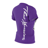 ThatXpression Fashion Train Hard Badge Purple Women's T-Shirt-RL