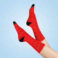 ThatXpression Fashion's Elegance Collection Red and Tan Crew Socks