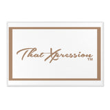 ThatXpression Fashion Script Designer White and Tan Area Rugs