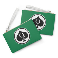 Queen Of Spades Collection Green Clutch Bag