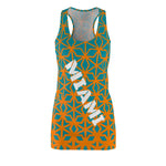 ThatXpression Fashion D'Cut Miami Orange Teal Designer Tunic Racerback