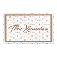 ThatXpression Fashion Script Designer White and Tan Area Rugs
