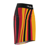 ThatXpression Fashion Black Red Striped Themed Women's Pencil Skirt 1YZF2