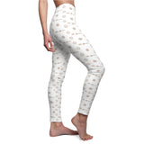 ThatXpression Fashion's Elegance Collection White and Tan Women's Casual Leggings