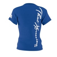 ThatXpression Fashion Train Hard Badge Blue Women's T-Shirt-RL