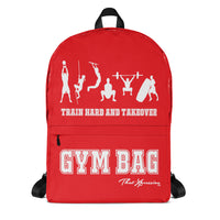 ThatXpression Fitness Train Hard And Takeover Red & White Gym Bag